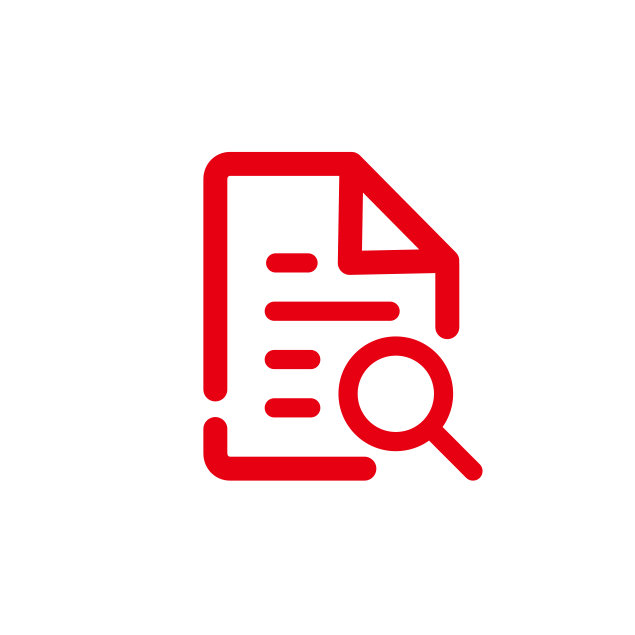 商標(biāo)流程商標(biāo)查詢(xún)紅色文件放大鏡小圖標(biāo)