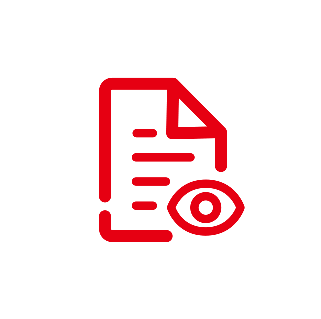 商標(biāo)流程商標(biāo)復(fù)核紅色文件眼睛小圖標(biāo)
